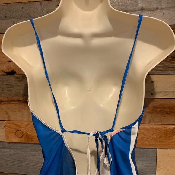 Lemlem X H&M Blue Stripe Midi Slip Dress Size S Contemporary Nautical Y2K Glam - Picture 12 of 15